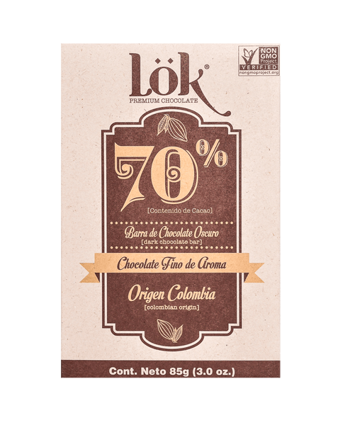 Barra de chocolate 70% cacao 85g