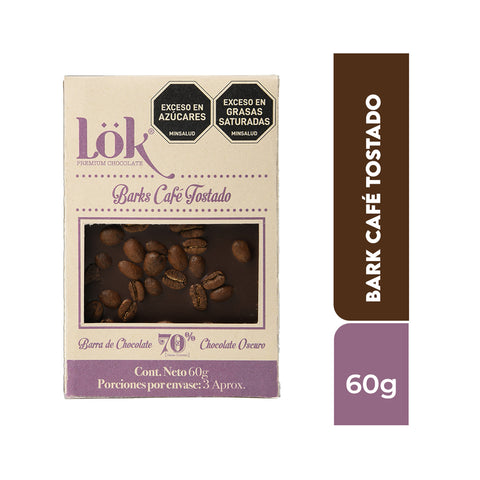 Bark de chocolate 70% con Café Tostado 60g