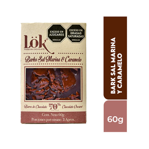 Bark de chocolate 70% Sal Marina y Caramelo 60g