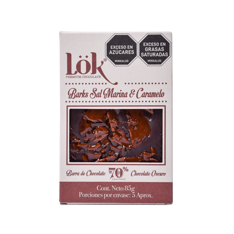 Bark de chocolate 70% Sal Marina y Caramelo 85g