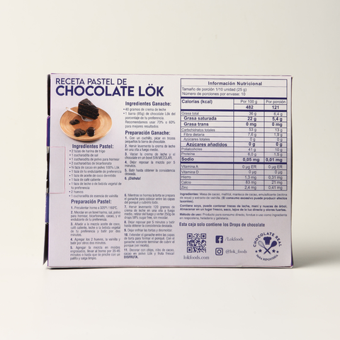 Cobertura de chocolate 58% cacao sin azúcar 250g