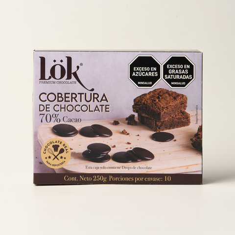Cobertura de chocolate 70% cacao 250g