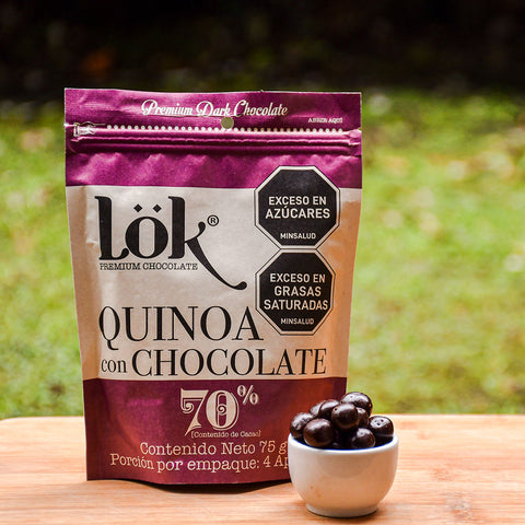 Quinoa cubierta con Chocolate 70% 75g