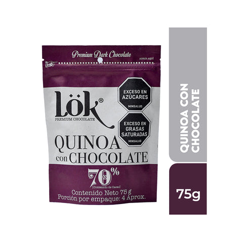 Quinoa cubierta con Chocolate 70% 75g