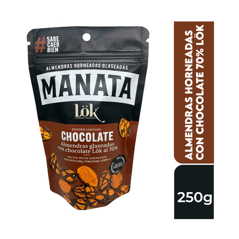 ALMENDRAS HORNEADAS CON CHOCOLATE 70% LÖK 250G