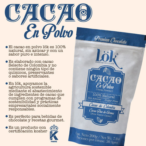 Cacao en Polvo 100% Natural 200g