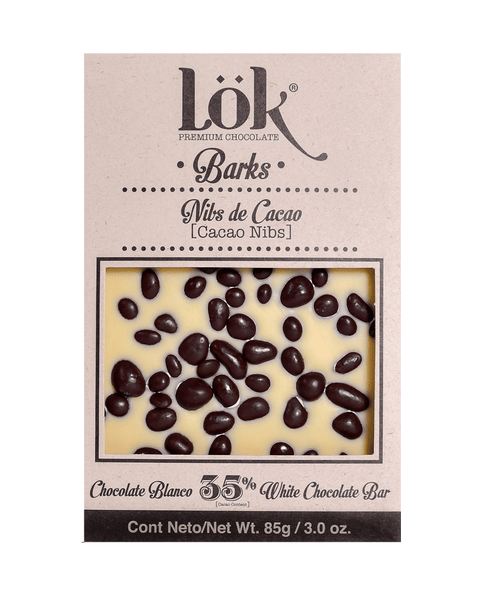 Bark de chocolate 35% con Nibs de Cacao 85g