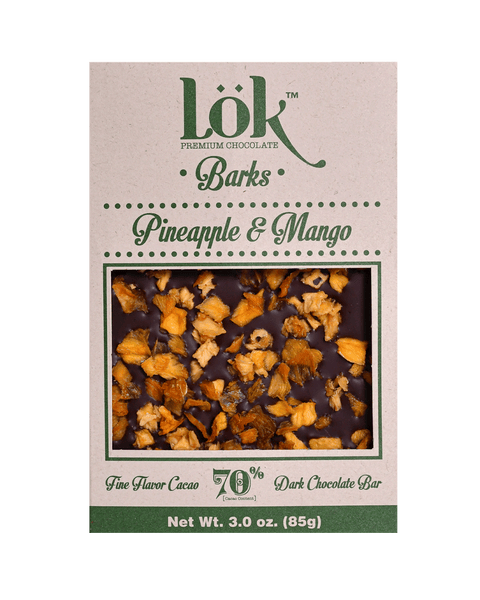 Bark de chocolate 70% con Piña y Mango 85g