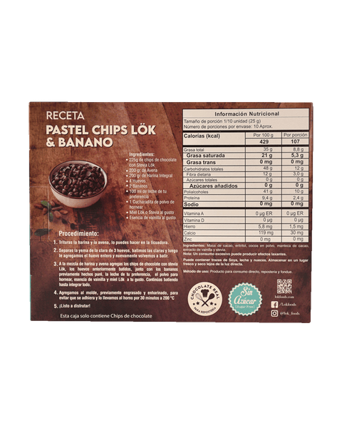Chips de Chocolate 70% cacao con Stevia 250g